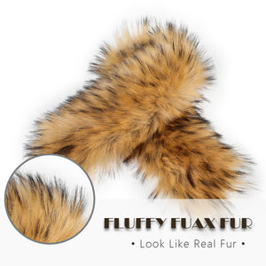 Faux Fur Trim for Hood Replacement Detachable Fur Hood Trim of Winter Coat Unisex 20823